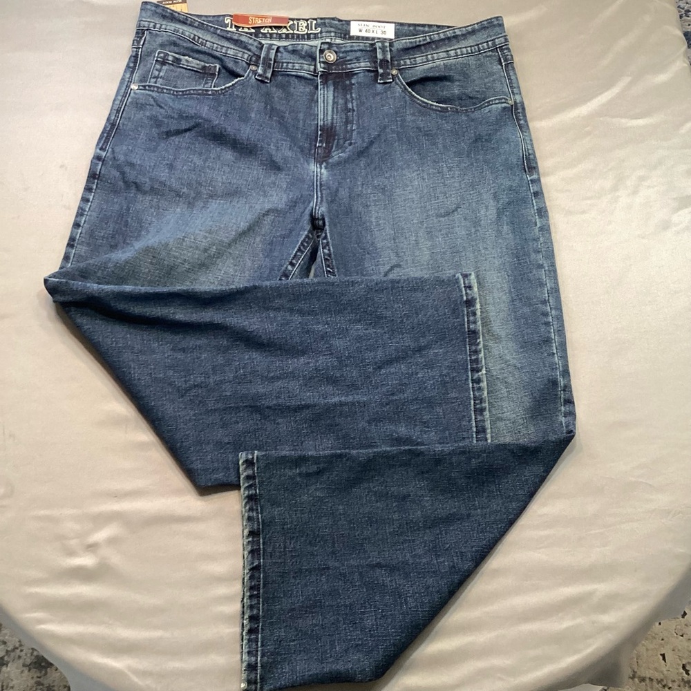 Axel Brand Slim Boot Stretch Denim Dark Wash Jeans Mens 40x30 **see actual** NWT